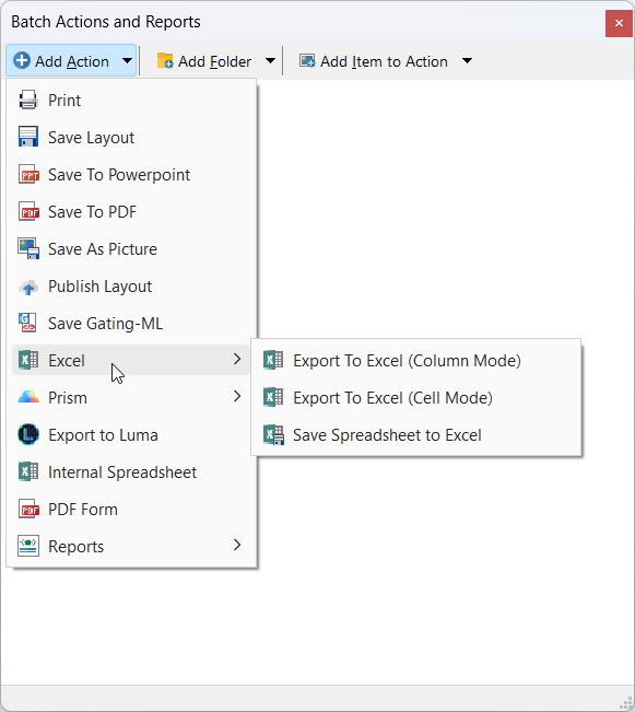 New Batch Actions dialog