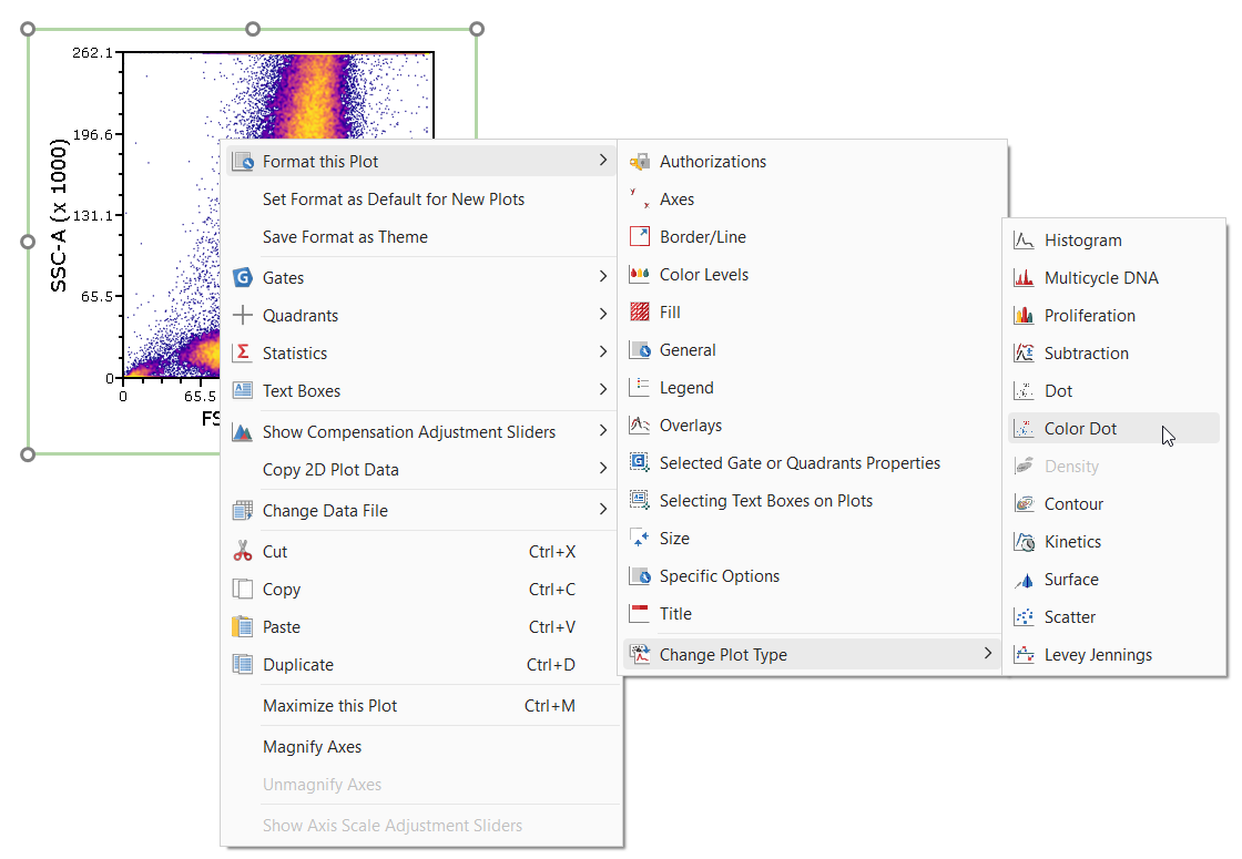 Right-click menu with icons